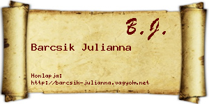 Barcsik Julianna névjegykártya